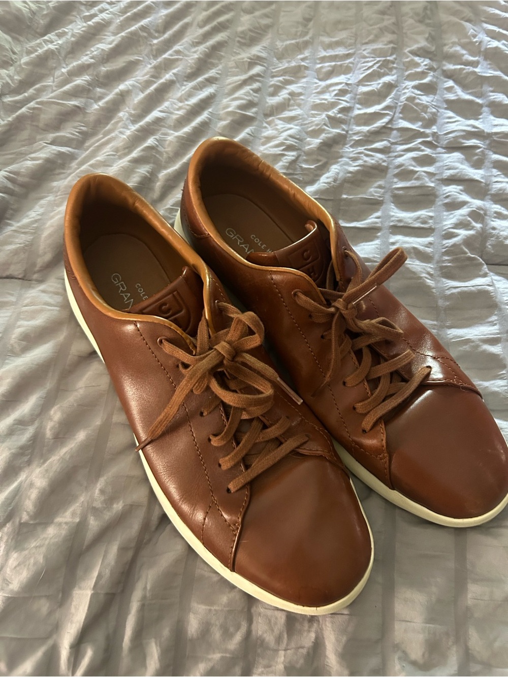 Cole Haan Grand Pro Men’s Brown Leather Lace-Up Sneakers